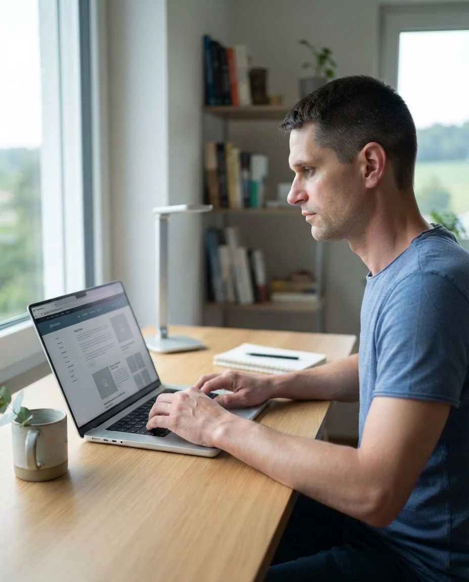 Webdesigner aus Backnang am Laptop Webdesigner aus Backnang am Laptop